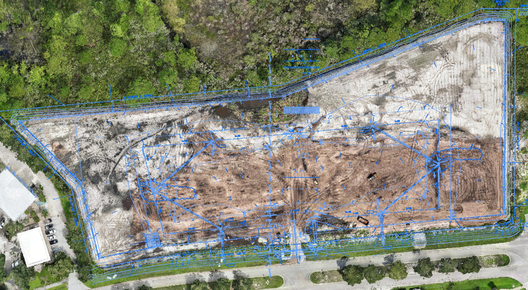 Grading and drainage sheet C-200 georeferenced onto the site